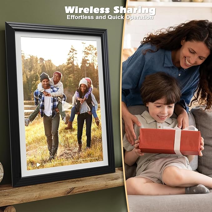 Wireless Digital Picture Frame 10.1"-WiFi-Photo-Frames - Smart Electronic Photo Display 32GB,1280 * 800 Touch Screen, Wall Mountable, Share Photo Video Via App, for Boyfriend Girlfriend