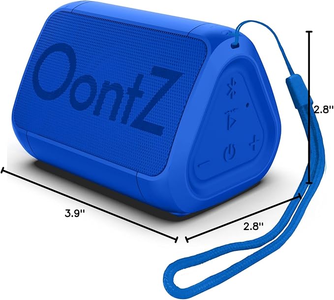 Angle Solo Portable Speaker - IPX5 Water-Resistant 5.0 Bluetooth Speaker with 100Ft Wireless Range and up to 10Hrs Playtime by OontZ (Blue)