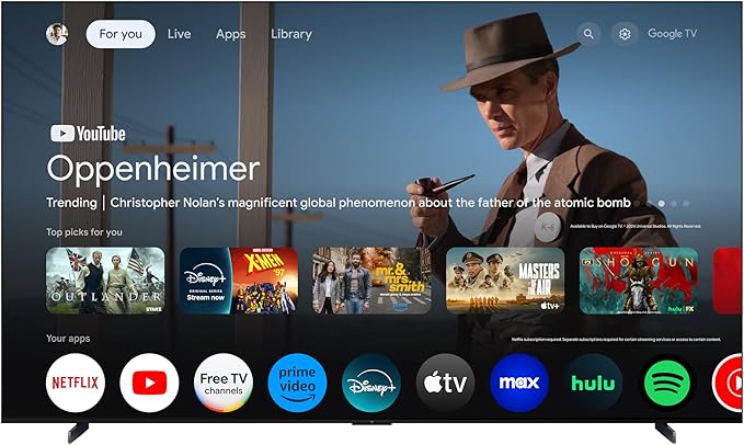 TCL 115-Inch QM7K QLED 4K Smart QD-Mini LED TV with Google TV (115QM7K, 2025 Model) Dolby Vision IQ, Dolby Atmos, HDR, Game Accelerator up to 288Hz, Voice Remote, Compatible with Alexa