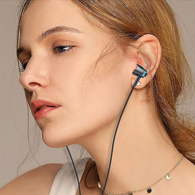 Earbuds Wired with Microphone Pack of 6, in-Ear Headphones,Noise Isolating,Powerful Heavy Bass, Earphones Compatible with iPhone, iPod, iPad, MP3, Samsung, and Most 3.5mm Jack (Black)