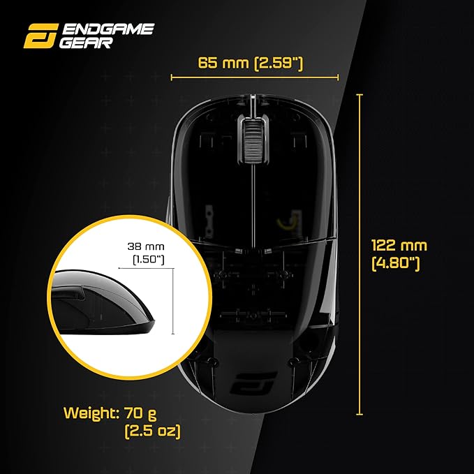 ENDGAME GEAR XM1r Gaming Mouse, Programmable Mouse with 5 Buttons and 19,000 DPI, Dark Reflex
