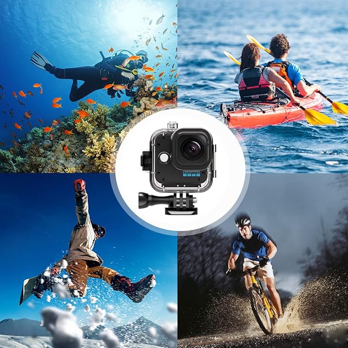 Waterproof Housing Case for GoPro Hero11Black Mini,131ft/45M Diving Protective Housing Shell for Hero 11 Black Mini Action Camera Underwater Dive Case Shell with Mount & Thumbscrew