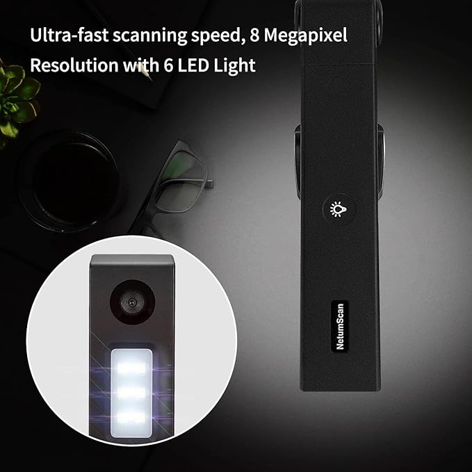 NetumScan Book & Document Camera, Multi-Language OCR and English Article Recognition by AI Technology, Real-time Projection, Video Recording, Foldable & Portable, Capture, Windows/MAC/Linux- NS-800NC