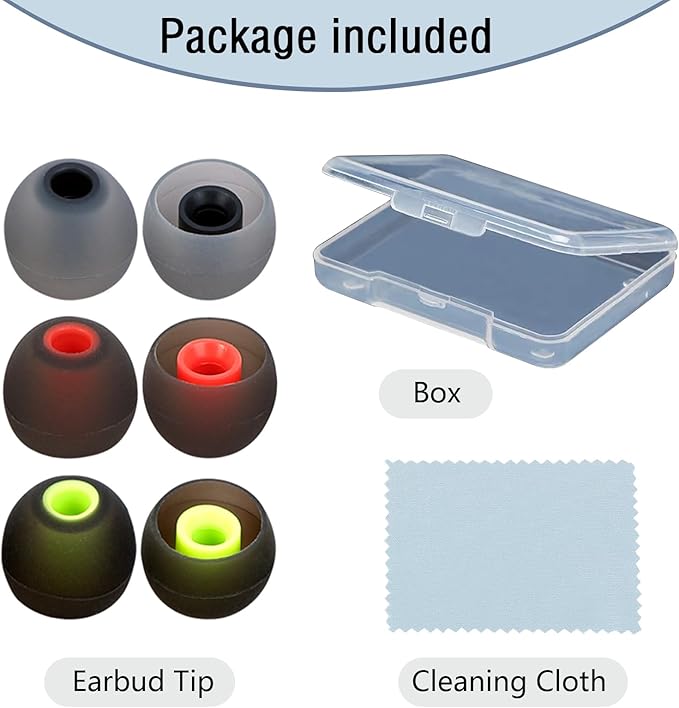 Silicone Replacement Earbud Tips Earbud Covers Ear Tips Fit for in-Ear Headphones (Inner Hole 3.8mm -5.1mm) Earbud Replacement Tips 9 Pairs