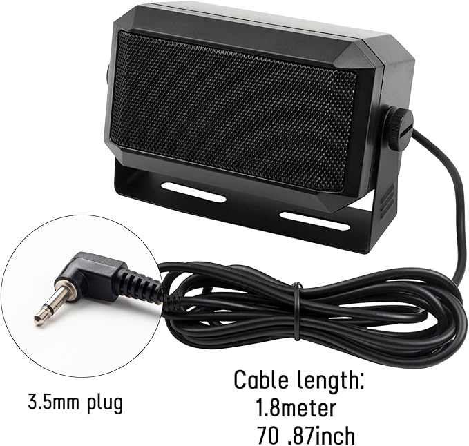 VECTORCOM Rectangular 3.5mm Plug 5W External Speaker/CB Speaker for Ham Radio, CB and Scanners TRD550