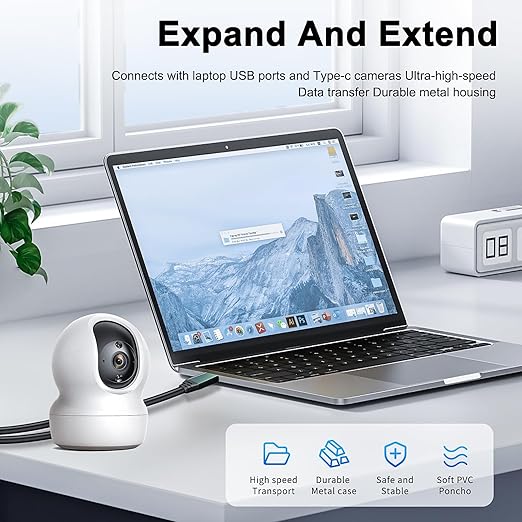 Kumiho 30Ft Link Cable for PC VR Compatible with Oculus/Quest 3S/3/2/1/Pro,Pico 4/Ultra Accessories and SteamVR, High Speed PC Data Transfer,USB 3.0 A to USB C Cable for VR Headset