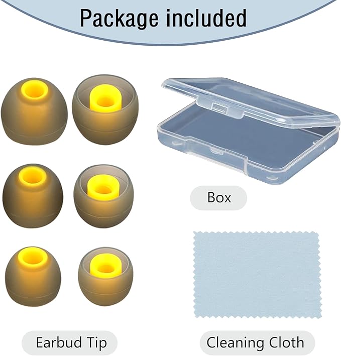 Earbud Replacement Tips Silicone Earbud Tips Earbud Covers Fit for in-Ear Headphones (Inner Hole 3.8mm -5.1mm) Earbud Rubber Tips Eartips 9 Pairs S/M/L