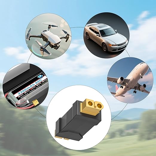 Goupchn XT60 Female to Female Connector Adapter XT60 Wireless Connector Converter 2PCS for RC FPV Car Plane Drone LiPo Battery