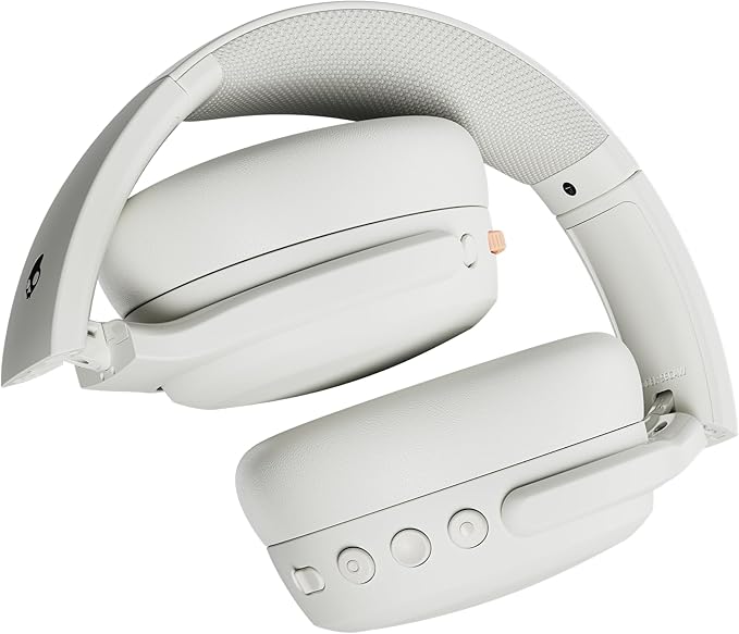 Skullcandy Crusher ANC 2 Wireless Over-Ear Bluetooth Headphones with Extra USB-C Charging Cable, Multi-Sensory Bass, Active Noise Cancelling, 60 Hours Battery, Microphone iPhone Android - Bone