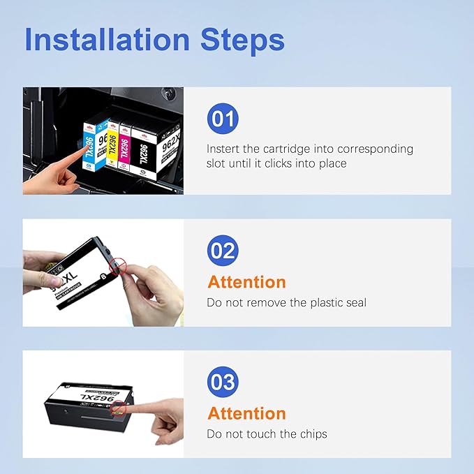 Toner Kingdom 962XL Remanufactured Ink Cartridges, High Yield, 4-Color Combo Pack, Compatible with OfficeJet Pro 9015e, 9015, 9010, 9018e, 9025e Series Printers