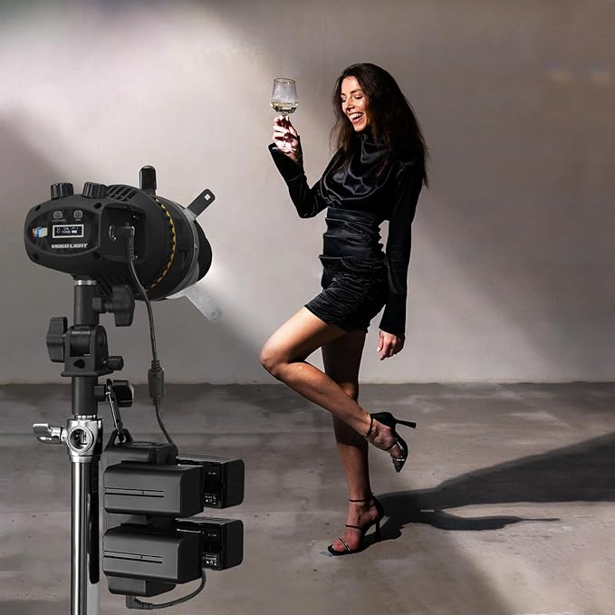 WELLMAKING Optical Snoot Conical Spotlight Attachment Kit, Adjustable Focus,with 80W Bi-Color COB LED Continuou Output Lighting, 9×Gobos, GOBO Holder and Geometry Effect Modifier for Studio and Video