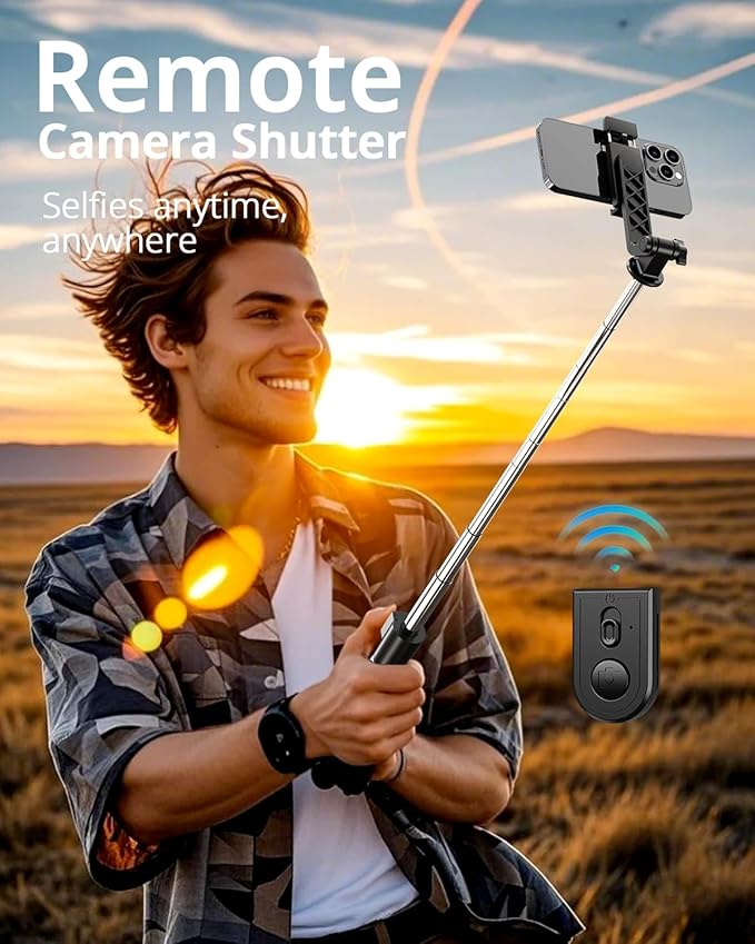 UBeesize Selfie Stick Tripod for iPhone and Android, 52'' Extendable Phone Tripod Stand with Remote, Portable Selfie Sticks with Phone Holder for Video Recording & Travel