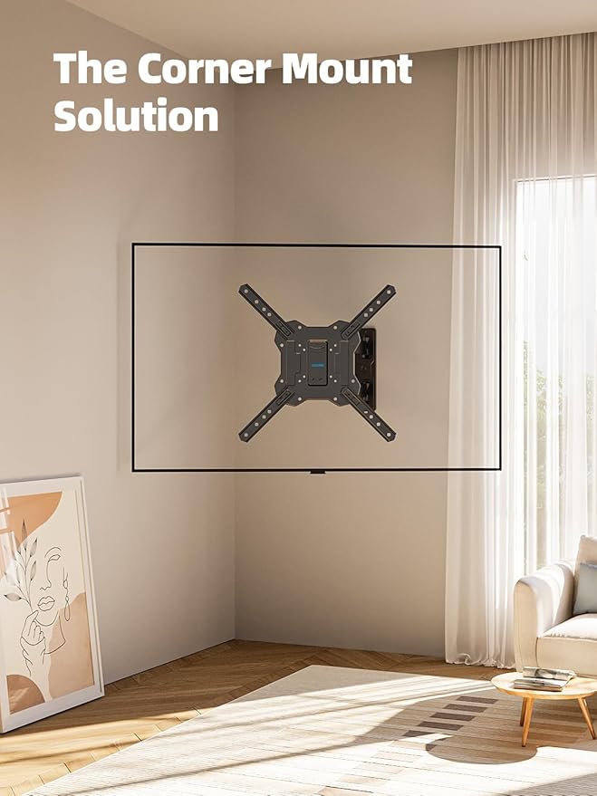 UL Listed Full Motion TV Wall Mount for 26-60 Inch TV Mounts Up to 77 lbs, Max VESA 400x400mm, Wall Mount TV Bracket with Swivel, Tilting, Leveling Adjust & Extendable Arm