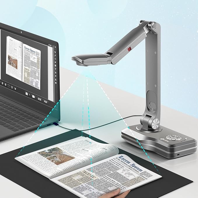 JOYUSING V500-4k VGA/HDMI/USB Three Mode 13MP Document Camera, OCR for Windows, Compatible with Real-time Projection, Web Conferencing, Distance Learning, Remote Teaching - Mac, Windows, Chromebook