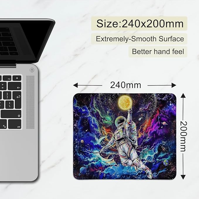 hold fizz Gaming Space Astronaut Mouse Pad, Small Cool Galaxy Gamer Mouse Pad, Cool Gaming Mousepad Accessories for Desk, Laptop, Computer, Office, Boys Kids Room Decor, 9.5x7.9 Inch