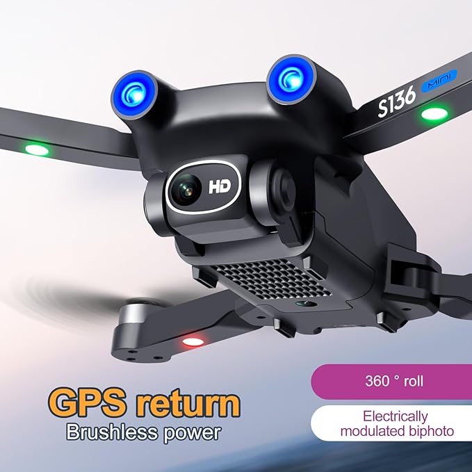 GPS Drone with Camera for adults Beginners 4K, Long Flight Time(40 minutes), 5G GPS FPV Quadcopter for with Optical Flow Positioning,Brushless Motors, No obstacle avoidance, GPS Return Home, Follow Me, Include 2 batteries