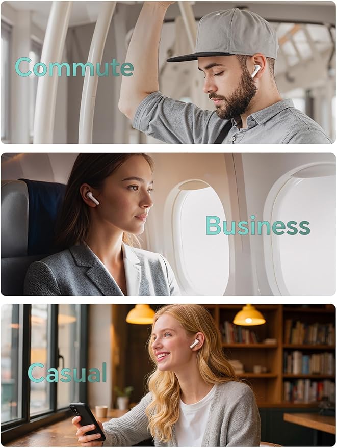 Wireless Earbuds Bluetooth V5.3 Headphones 25H Playtime Waterproof Ear Buds with Mic Lightweight in Ear Earphones for Android/iOS Phone, Birthday White Elephant Stocking Stuffers for Women Men Adults