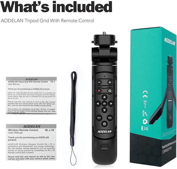 Wireless Camera Remote Control Shooting Grip Tripod with Shutter Release - Compatible with Nikon COOLPIX B600, A1000, P1000, Z50, Z30, P950 - for Travel, Vlogging, Photography