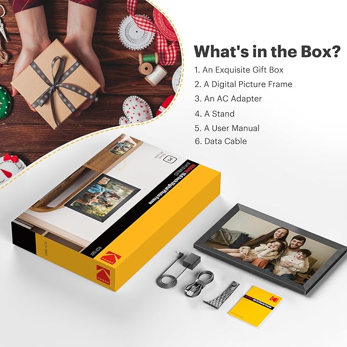 KODAK Digital Picture Frame, 32GB 15.6 Inch WiFi Digital Photo Frame 1920x1080 HD IPS Touch Screen, Auto-Rotate, Share Photos and Videos via KODAK App, Farther's Day for Man