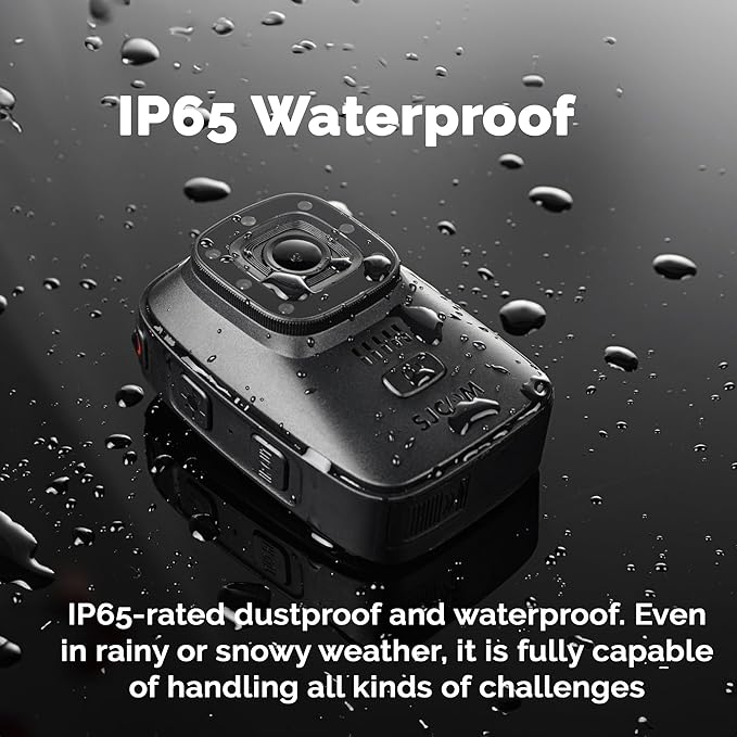 SJCAM A10 Body Camera Bundle Including: Waterproof HD Wearable Camera with Night Vision and Audio Recording, 64GB Micro SD Card, Card Reader, USB-C Adapter, and Storage Wallet