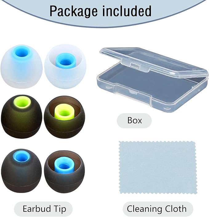 Earbud Replacement Tips Silicone Earbud Tips Earbud Covers Fit for in-Ear Headphones (Inner Hole 3.8mm -5.1mm) Ear Tips Earbud Rubber Tips 9 Pairs S/M/L