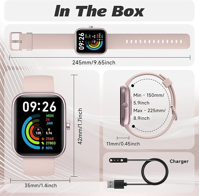 Smart Watch for Men Women with Bluetooth Call,Alexa Built-in Smartwatch,1.8" DIY Dial Fitness Watch with 100+ Sport Mode,IP68 Waterproof Watch Compatible with Android iOS