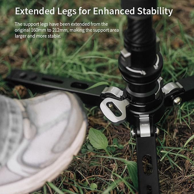 YC Onion Pineta Pro Carbon Fiber Monopod with FH60 Fluid Head and Pedal Base, Light Stand Lightweight Travel Monopod with Quick Release Plate for Sony Canon Nikon DSLR Cameras, Gimbal and etc