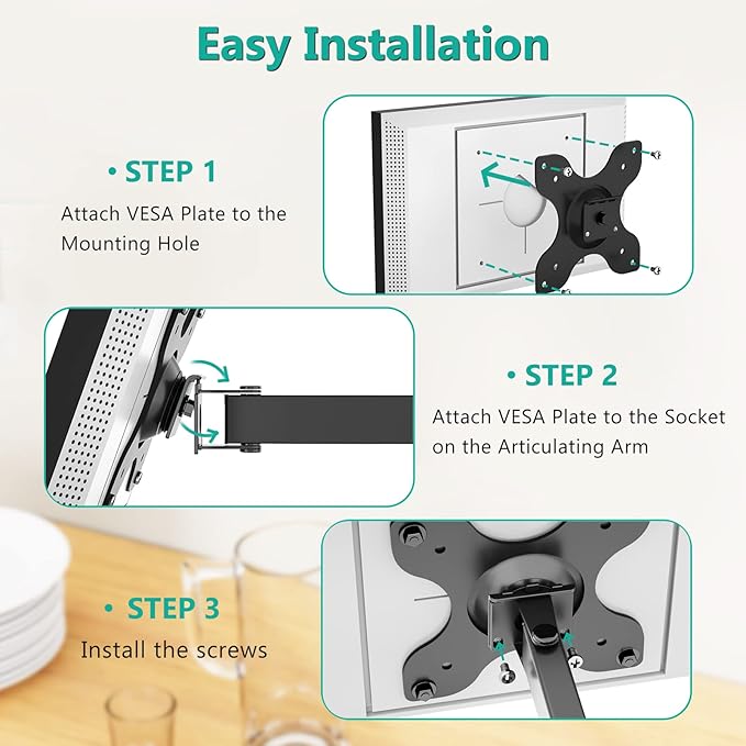 WALI Mount for Echo Show 21, Echo Show 15, Adjustable Wall Mounting Bracket with Heavy Duty 15” Extension Arm, Rotate Tilt Swivel for Echo Show 21, Echo Show 15, Holds up to 33lbs, Black