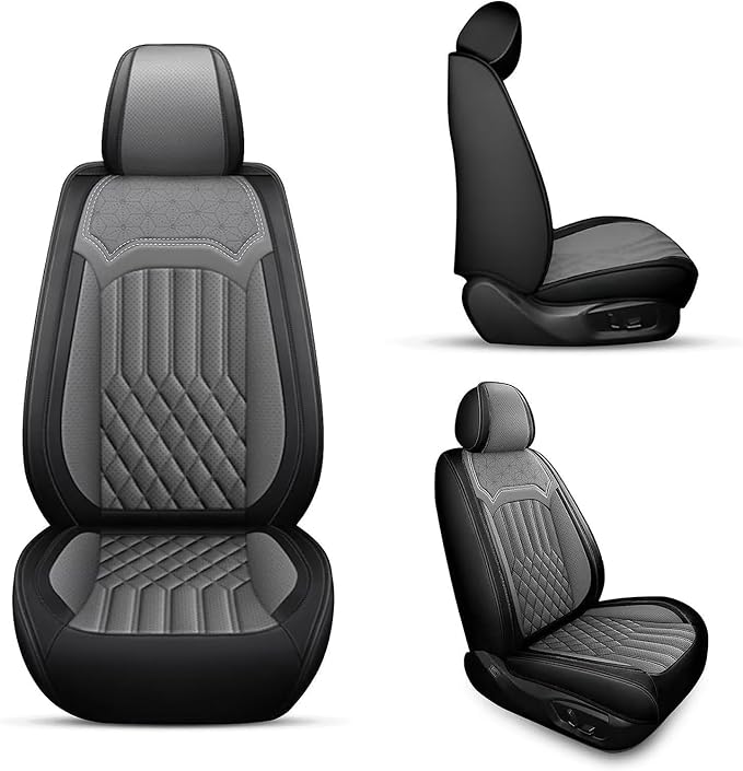 TTX Car Seat Covers 2 Front Seats Fit for Kia Sportage 2009-2026 Breathable Leather Seat Protector with Airbag Compatible Automotive Seat Cushions Cover with Beautiful Patterns (Grey)