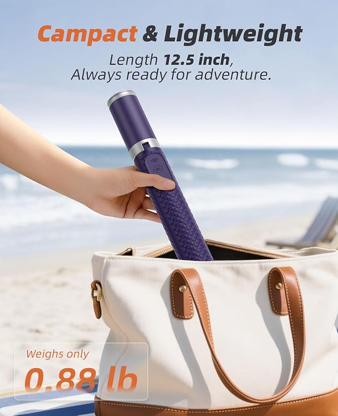 62" Phone Tripod & Selfie Stick, Tripod for iPhone with Remote, All-in-1 Cell Phone Stand, Portable, Extendable Stand for Selfies Video Recording Vlog, Compatible with iPhone Android (Purple)