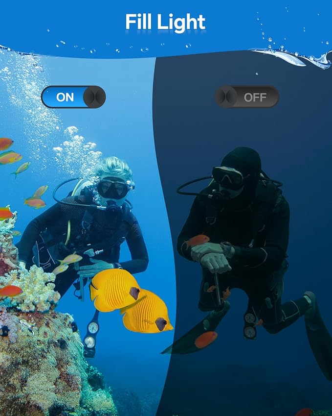 4K Underwater Camera Snorkeling 11FT Waterproof Camera 64MP Autofocus with 32GB Card Dual Screens Selfie 16X Zoom Floatable Compact Digital Camera Waterproof with 2 Batteries (Black)