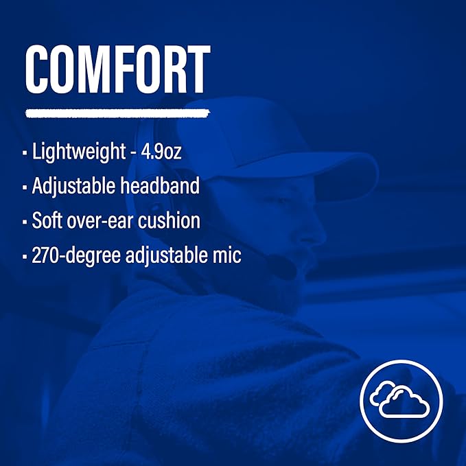 Blue Tiger Storm Black - Premium Trucker Bluetooth Headset - Wireless Noise Canceling Mono Headset with Mic - High-Fidelity Sound, 30-Hour Talk Time, USB-C Charging - for Truck Drivers, Bluetooth 5.0