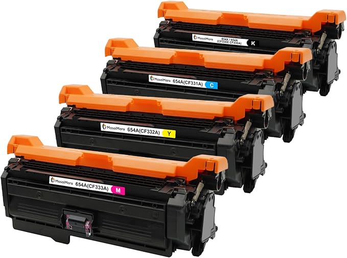MasaiMara 654X 654A CF330X CF331A CF332A CF333A Compatible Toner Cartridges Replacement for HP Color Laserjet Enterprise M651 M651n M651dn M651xh Printer (Black Cyan Magenta Yellow, 4-Pack)