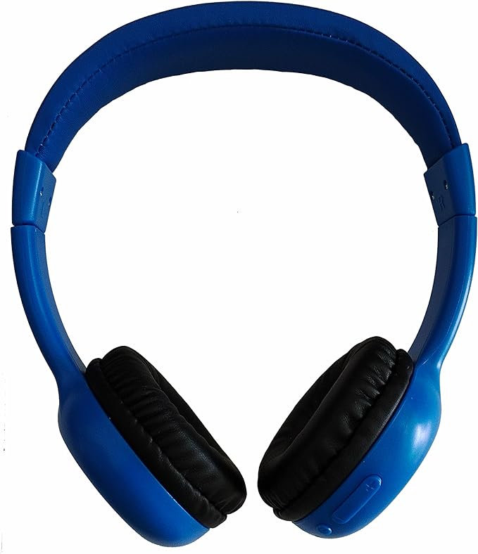 Kids Wireless Headphones, Over-Ear Design with Bluetooth 5.0, Adjustable Over-Ear Design, Available in Blue, Black, Pink (Blue)