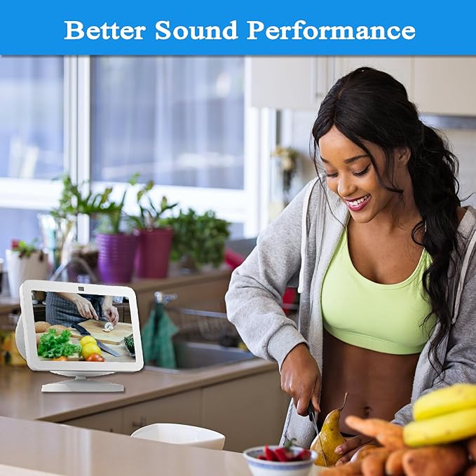 Adjustable Stand for All-new Echo Show 8 (3rd Gen, 2023 release), Smart Display Magnetic Stand Mount Compatible with Echo Show 8 (3rd Gen), with 360 Degree Rotation Tilt and Anti-Slip Base (White)