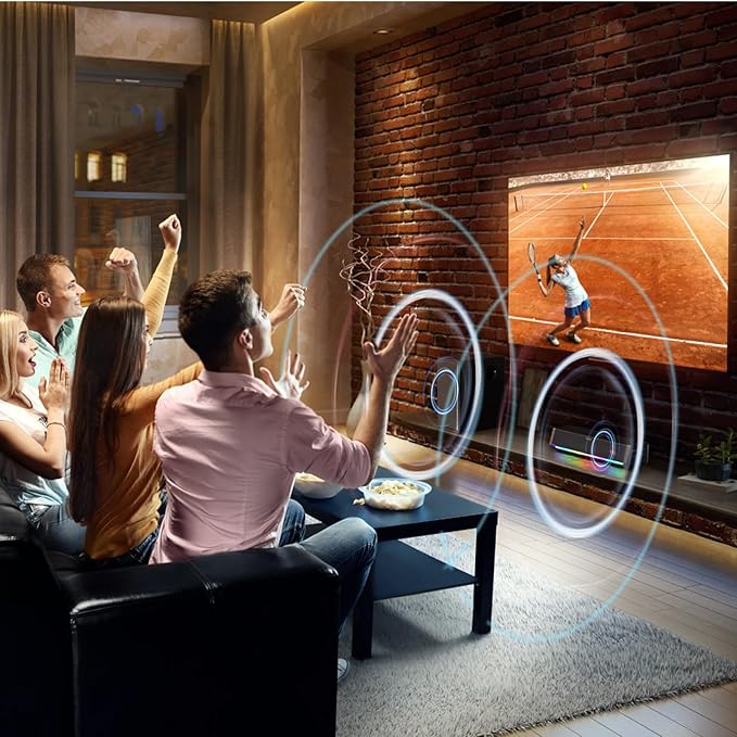 TV Speakers, Home Theater Speaker Wireless Audio Soundbar TV Speaker + Bass Subwoofer Wired Connect, Bluetooth Enabled/Optical/AUX/COAXIAL Inputs with Remote Control