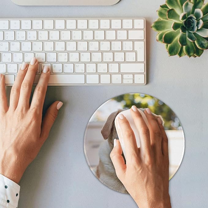 8 Pcs Custom Round Mouse Pad Small, Personalized Cool Mouse Pad with Picture, Customized Small Mousepad, Personalized Gifts for Him, 8in*8in