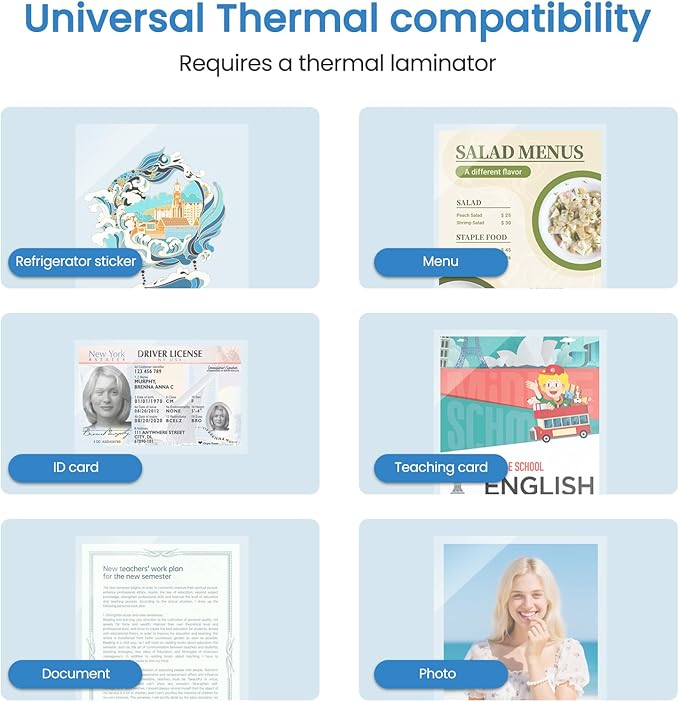 100 Pack Thermal Laminating Pouches 10 Mil, 9 x 11.5 Inches Clear Laminating Sheets, Wide Size Compatibility Office Laminating Supplies for Letter, Photo, Card and ID Badge