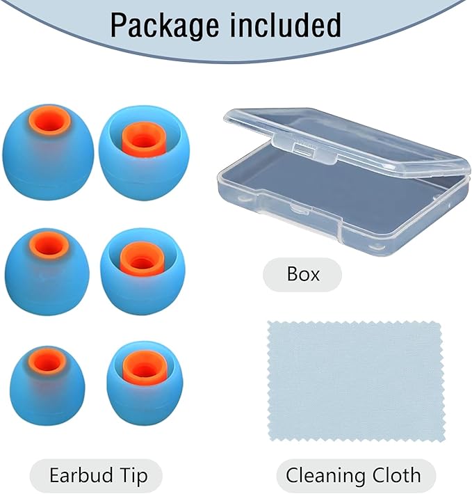 Earbud Replacement Tips Silicone Earbud Tips Earbud Caps Fit for in-Ear Headphones (Inner Hole 3.8mm -5.1mm) Earbud Rubber Tips Ear Tips 9 Pairs S/M/L