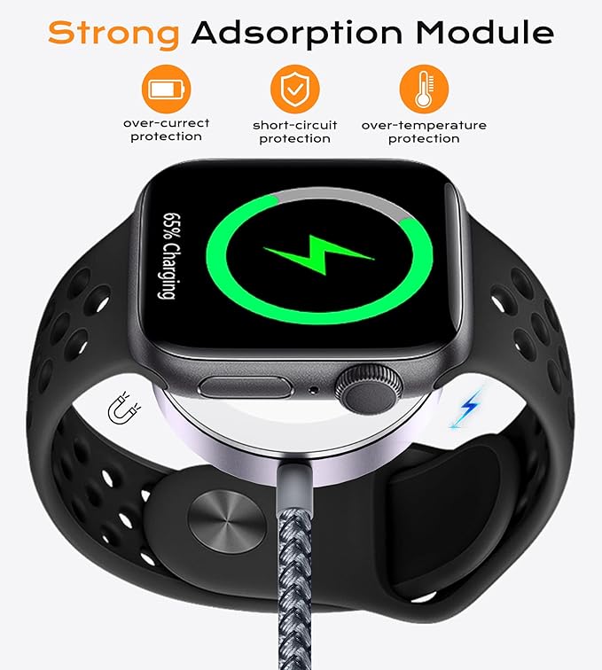 Temdan for Travel Vacation Essentials,3 in 2 USB C Cable for Apple Watch Charger/iPhone 17 Charger/Lightning,Multi Charging Cable Cord,Camping Essentials,Portable Designed for iWatch &iPhone 16-12-6FT