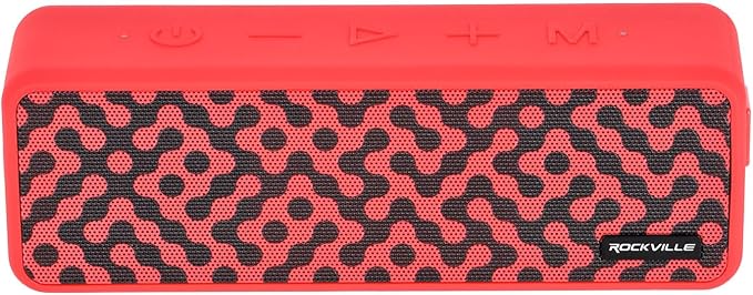 Rockville Faze Red 50W Portable Bluetooth Speaker, TWS Wireless Link, IPX7 Waterproof, 31-Hour Battery, for Outdoor and Home Audio