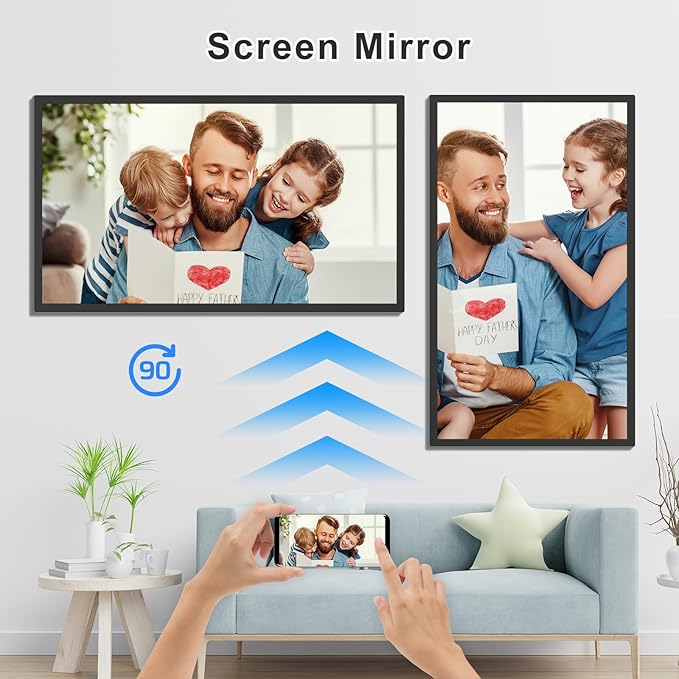 32 Inch Extra Large Digital-Picture-Frame - FHD IPS Dual-WiFi Digital Photo Frame, Remote Control, Smarthphone Synchronous Screen, Load Photo Video from Phone via APP Email, Digital Frame for Gallery