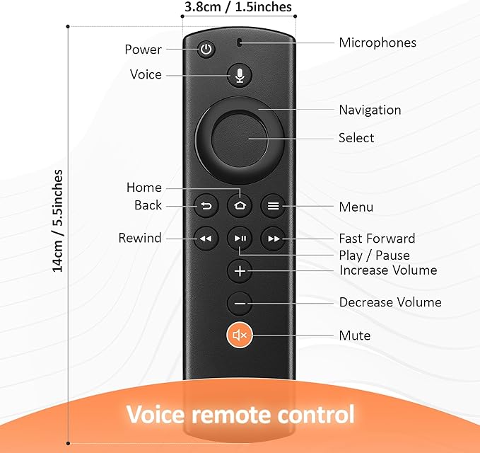 Voice Remote Control (2nd Gen) Fit for Fires-AMZ-Smart TVs Stick/TV Cube/Lite/4K, Smart TVs (3rd Gen), Not for Insignia-Toshiba-Pioneer Smart TV