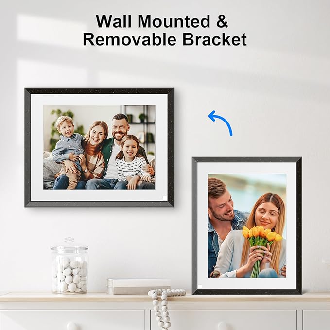 WiFi Digital Photo Frame Smart Digital Picture Frame - 9.7 inch Touch Screen, 32GB, FHD 1080P Video Playback, Auto-Rotate, Motion Sensor, Free Cloud, Share Photo via App Email, Gift for Family Friends