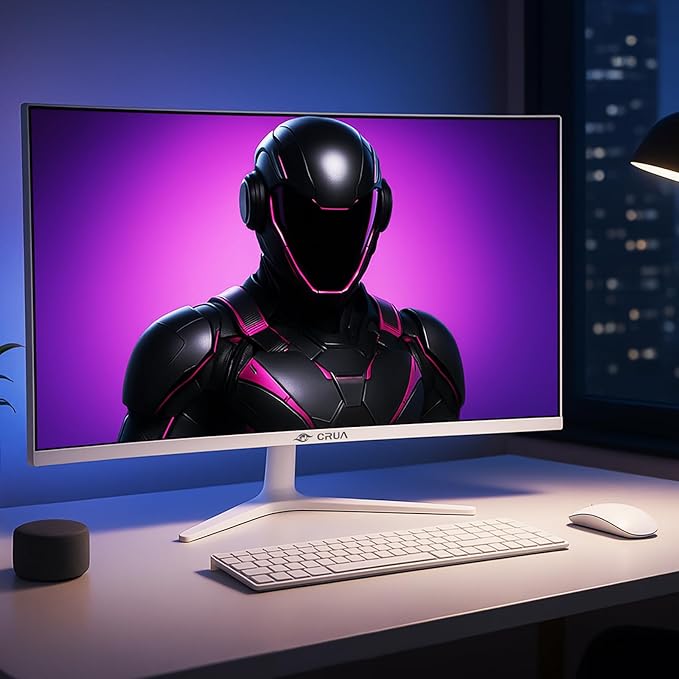 CRUA 34" Curved Gaming Monitor, WQHD 3440x1440, 120Hz Computer Monitors, 1500R VA Screen, 120% sRGB, AMD FreeSync, Blue Light Filter, HDMI 2.0 & DP 1.4, Wall Mountable Installs- White