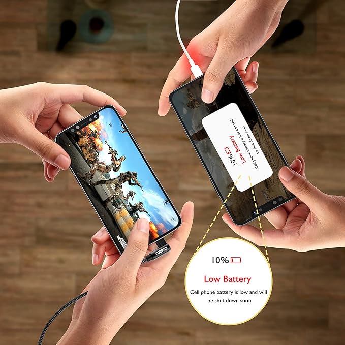 90 Degree iPhone Charging Cable 2Pack 10ft Right Angle Nylon Braided Lightning Charger Cord Compatible with iPhone 14 13 12 11 Pro Max XS XR X 8 7 6 5 Plus iPad(Black)