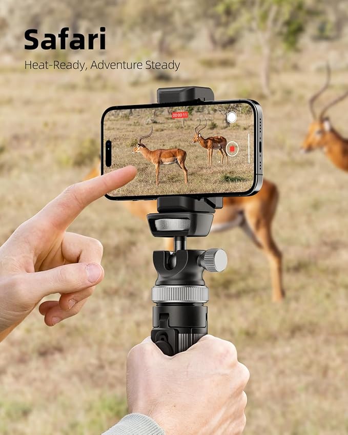 EUCOS Metal 67" iPhone Tripod Stand with Remote & Lightweight Camera Stand, Sturdy Extendable Cell Phone Tripod for iPhone 15 Pro Max 14 13 12/Android