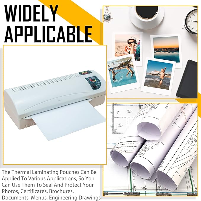 Sherr 200 Pcs 10 Mil Thermal Laminating Sheets 11 x 17 Inch Laminating Pouches 11-1/2 x 17-1/2 Inch Clear Lamination Sheets A3 Size Menu Size Hot Glossy Laminator Sleeves for Sealing