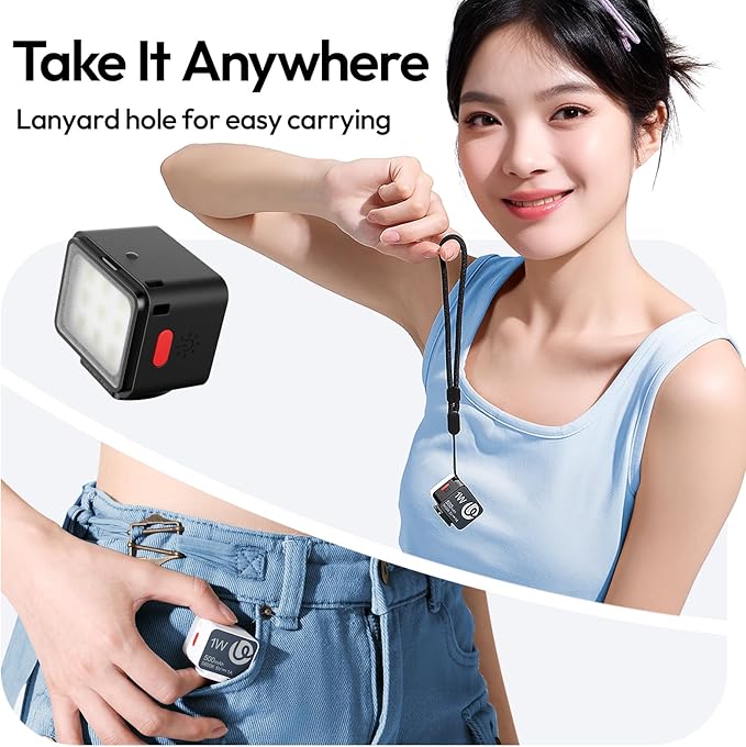 ULANZI DG01 Mini Cube Phone Light Portable LED Camera Light for DJI OSMO Pocket 3 Action Camera Sony zv-e 10 Canon r550,Support Magnetic Attraction & Type-C Charging for ULANZI JJ02 Tripod