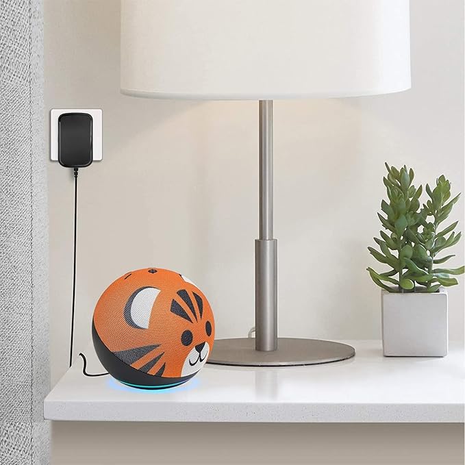 15W Charger Power Cord Compatible with Alexa Echo Dot (3rd 4th 5th Gen), Show 5 (1st 2nd Gen), Fire TV Cube, Pop, Spot 12V 1.25A Power Adapter.